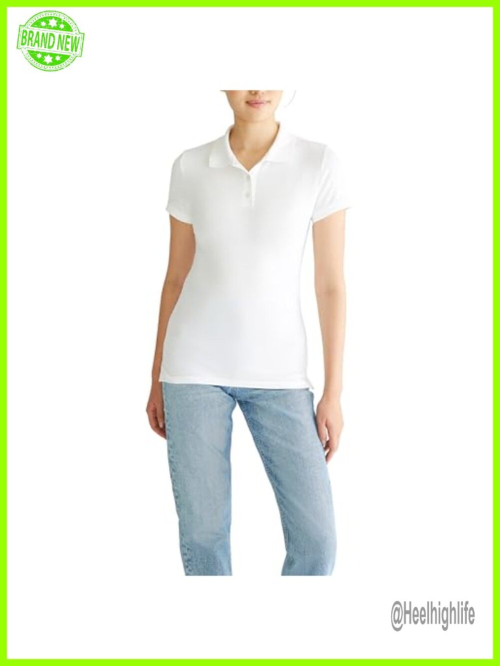 Women's Uniform Polo Short Sleeve Stretch Pique Slim Fit Collared